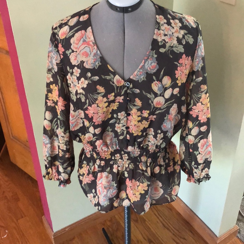 Chaps Floral Blouse